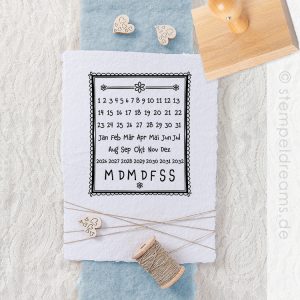 Terminstempel aus Holz – verspielter Rahmen – verschiedene Größen – Motiv: 1073