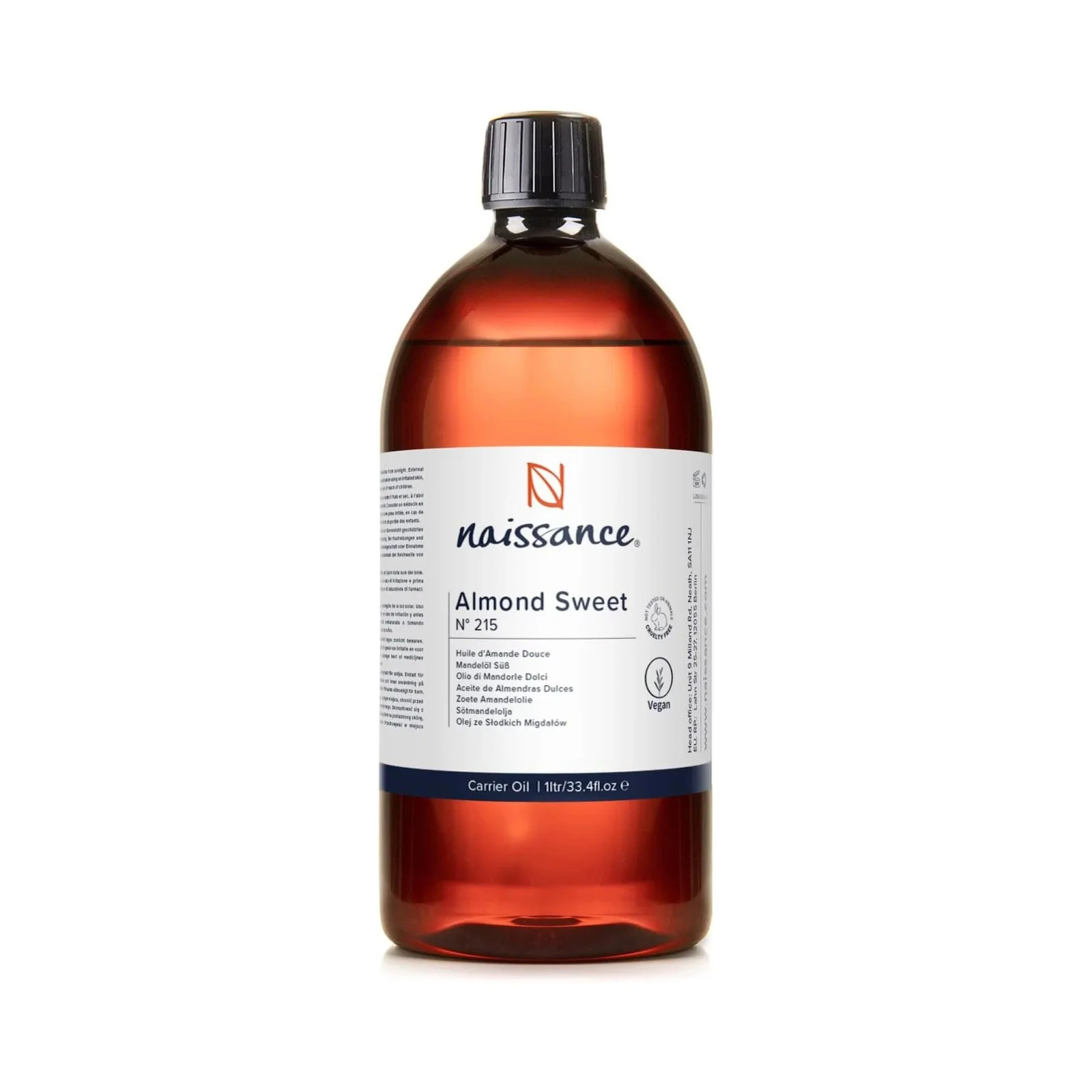 1L Natürliches süßes Mandelöl für Haut und Haare – Vegan & gentechnikfrei für Pflege, Massage und Aromatherapie – Bild 2