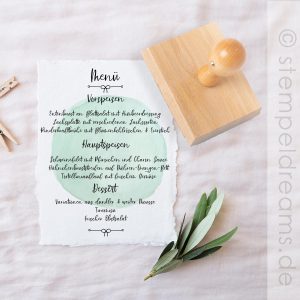 Menü – Einladung – Rezept – Stempel XXL – Hochzeit – Hochzeitsstempel – Motiv: 367