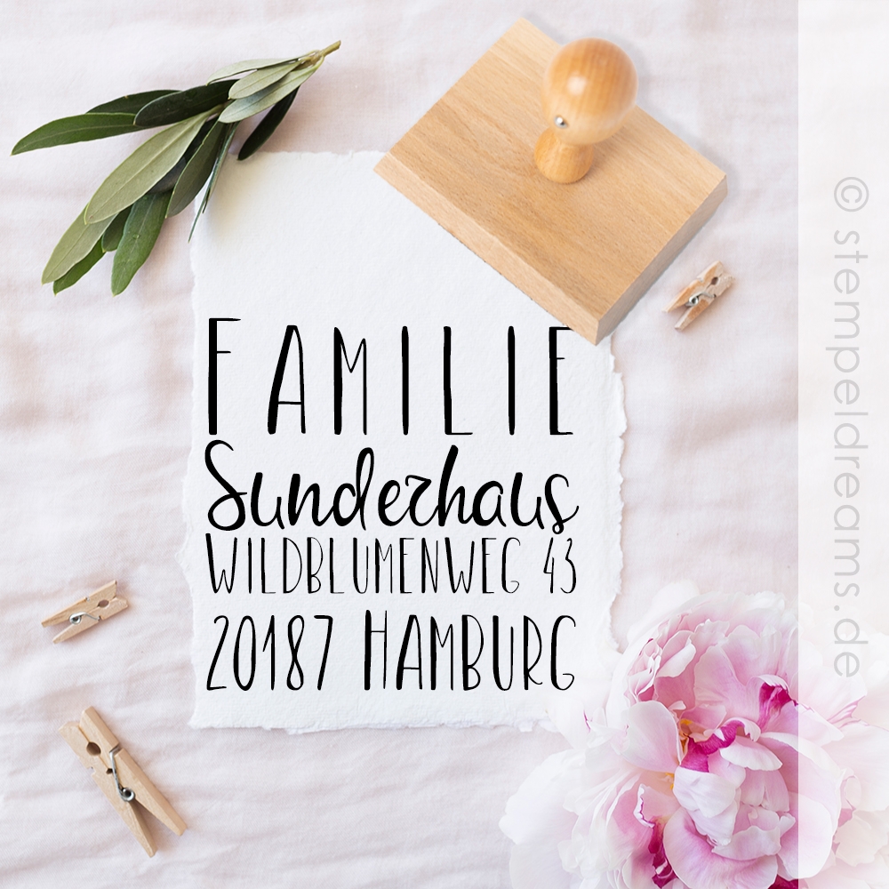 Adressstempel | Textstempel | quadratisch – Stylische Schrift – Motiv: 453 – Bild 3