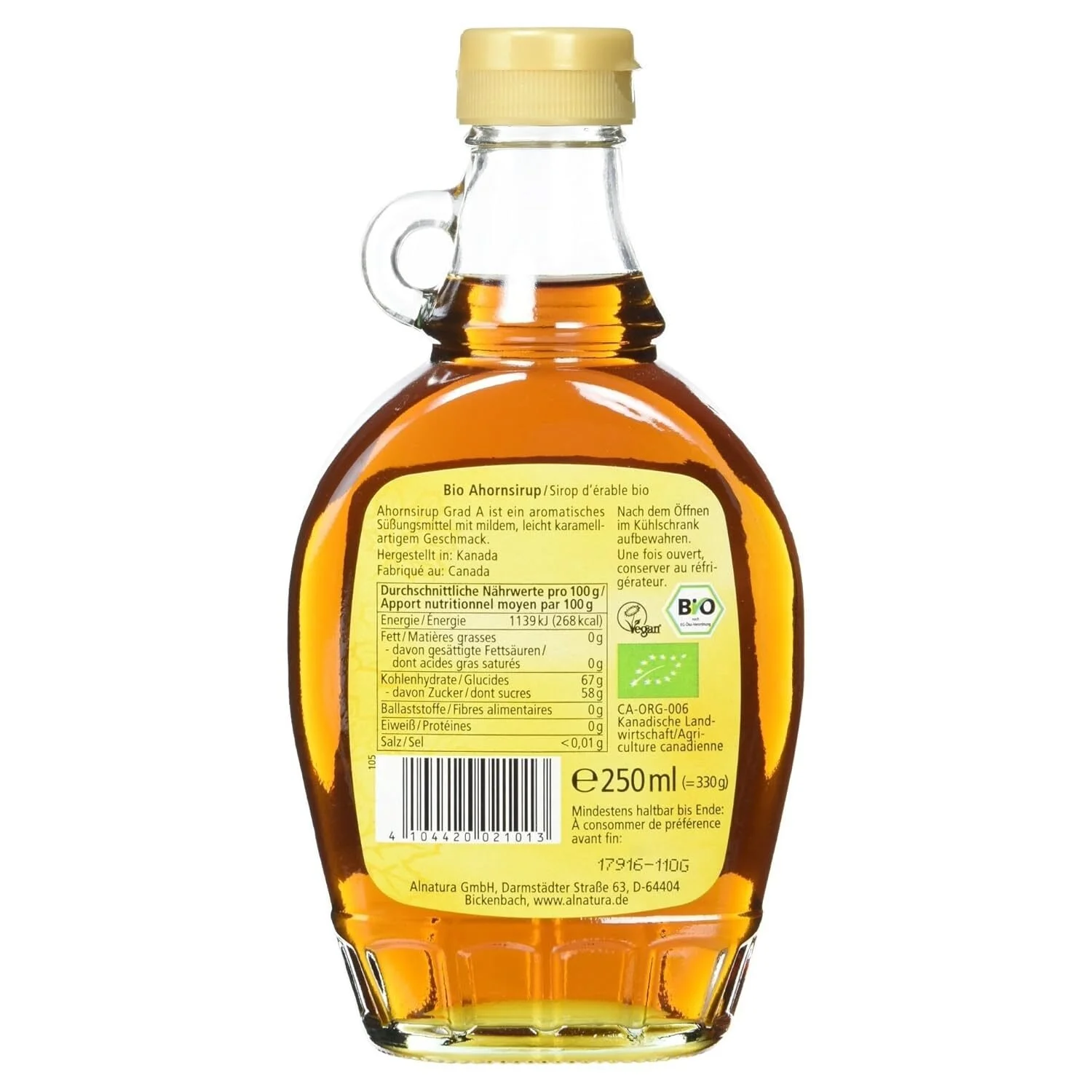 250 ml Alnatura Bio Ahornsirup – Grad A – Naturbelassener Ahornsirup aus Kanada – Bild 3