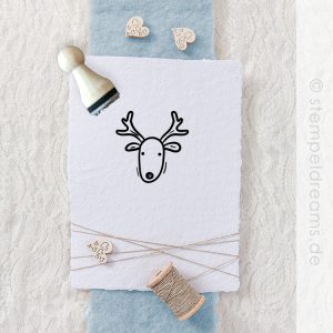 Ministempel |  Weihnachten | Elch | Hirsch | 1,5 cm | Motiv 989