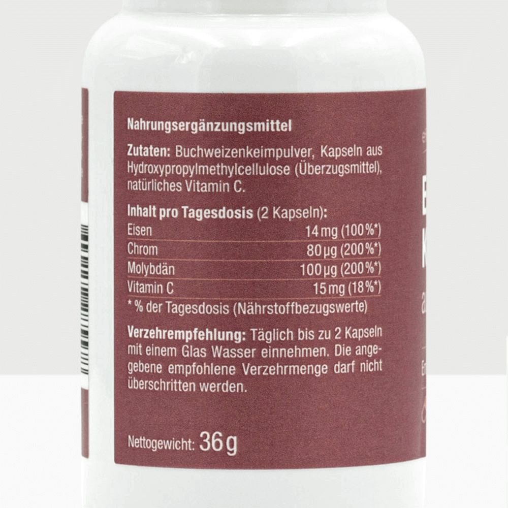 Eisen Mineralstoffkomplex aus Buchweizen 60 Kapseln – Bild 3