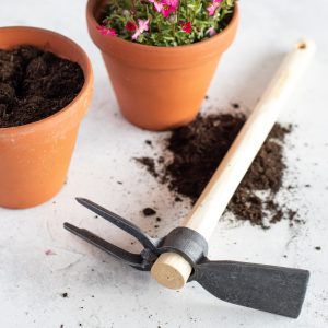 Jäte- und Gartenhäckchen – 3 Zinken, mit Eschenstiel