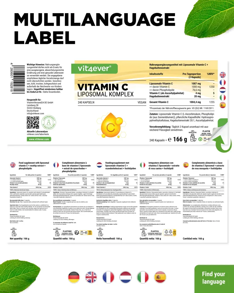 Vit4ever Vitamin C Liposomal Komplex – 240 Kapseln – Bild 4