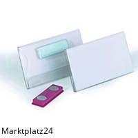 Durable BX25 Namensschildhalter Mit Magnet 40x75 Mm – Transparent Kunststoff