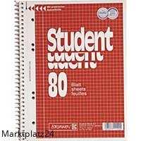 B+S Spiralenbuch A5 – 80 Blatt Kariert – Robustes Cover