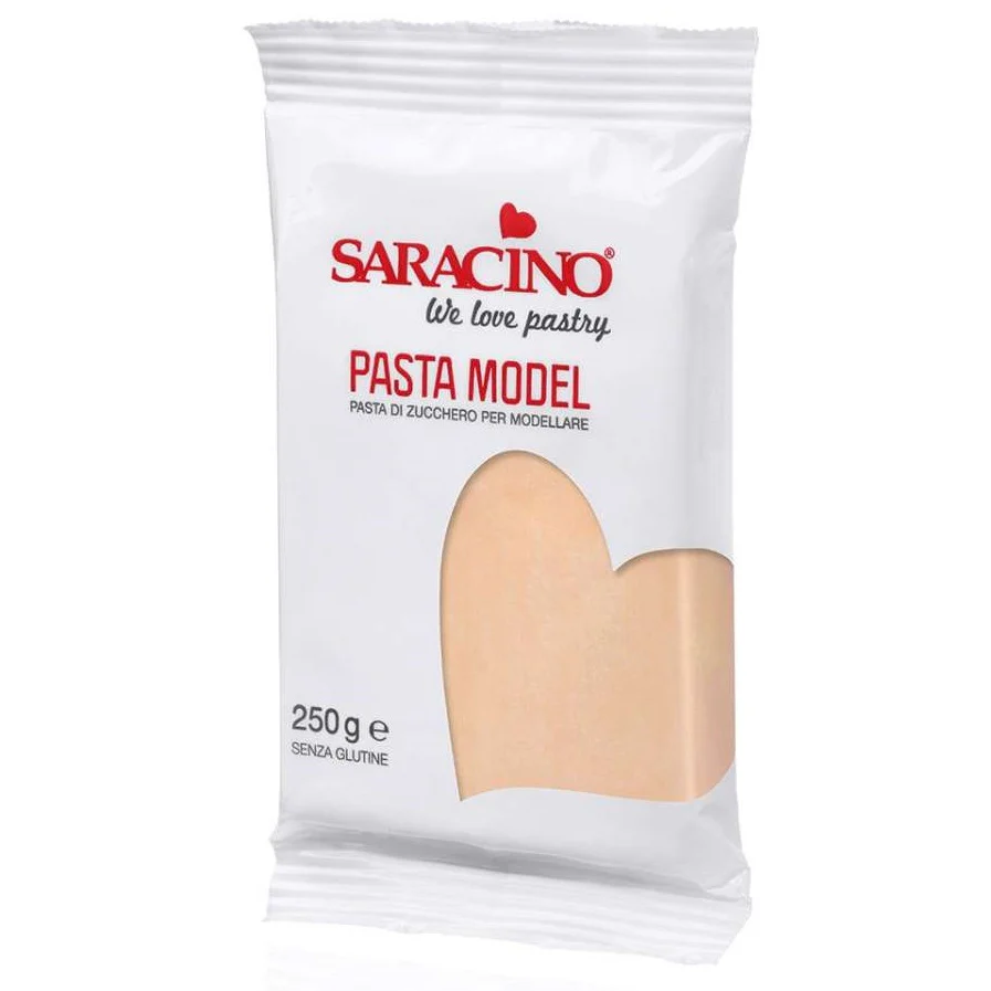 Saracino Modellierfondant helle Haut / Rosa-Beige 250g – Bild 2